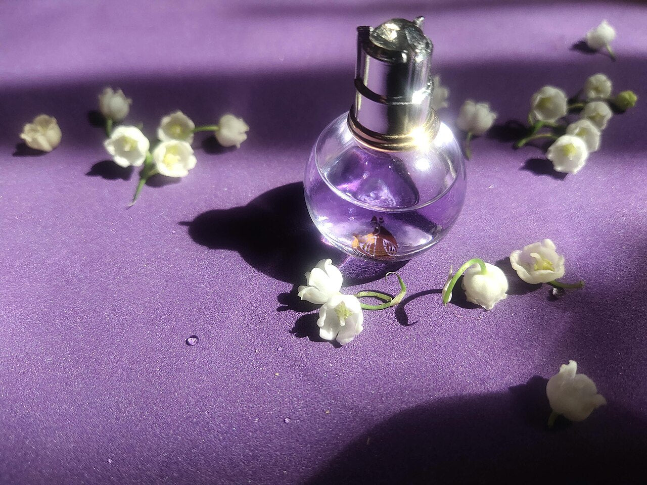 Elegant perfume bottle with flowers - editorial cover for Dubai women perfume article