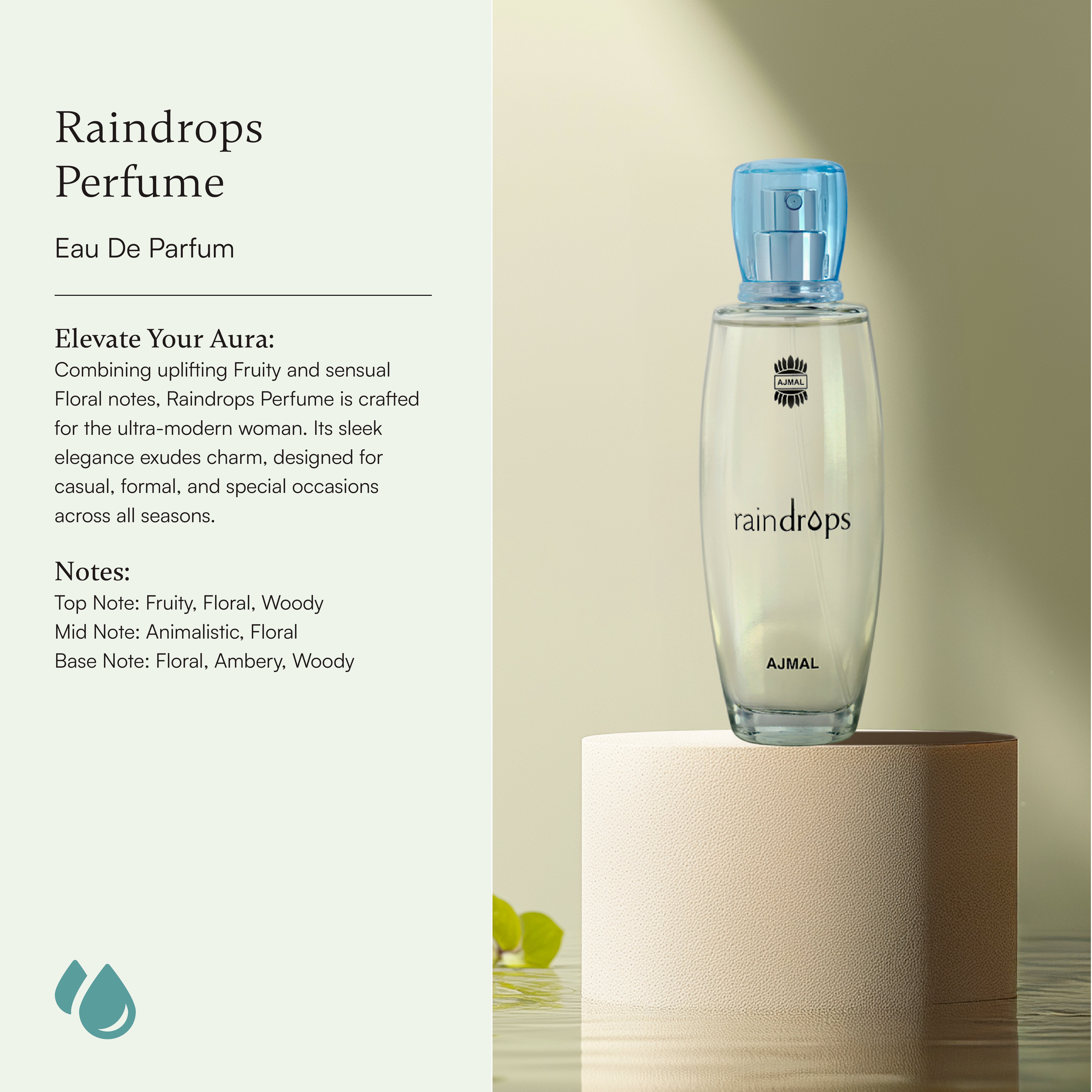 AJMAL Perfume Set Raindrops Perfume น้ำหอม กลิ่น เรนดรอปส์ + Pearl Perfume น้ำหอม กลิ่น เพิร์ล - น้ำหอมจากดูไบ พร้อมส่งทั่วไทย